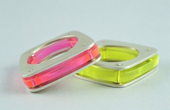 acrylic rings :  colourful acrylic neon modern